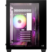 Aerocool (.11) Mid-tower PC case (ACCS-ES02163.11), Versatile fan support, Tempered glass window, 410mm GPU clearance, RGB