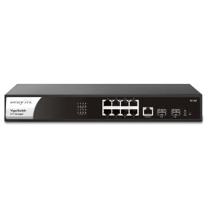 DrayTek VigorSwitch P2100 8 Port Gigabit POE Layer 2+ Managed Switch with 2 SFP Uplink Ports (VSP2100-K), 8-Port