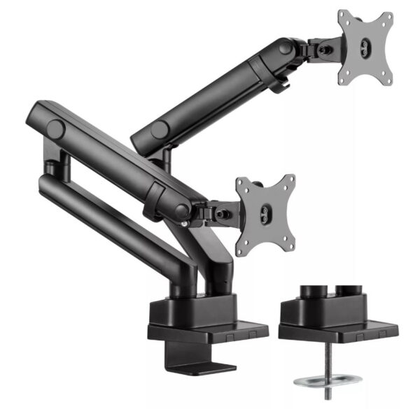 Dual Monitor Mount Black Articulating Arms
